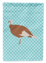 Load image into Gallery viewer, Jersey Buff Turkey Hen Blue Check Garden Flag - Outdoor Decorative Yard Flag