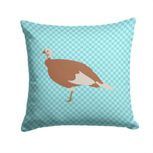 Load image into Gallery viewer, Jersey Buff Turkey Hen Blue Check Throw Pillow - 14x14 Decorative Pillow – Art for Your Home &amp; Patio BB8158PW1414