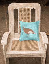 Load image into Gallery viewer, Jersey Buff Turkey Hen Blue Check Fabric Decorative Pillow BB8158PW1818