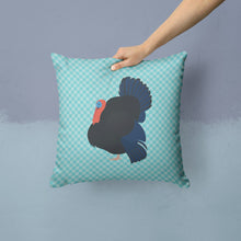 Load image into Gallery viewer, Norfolk Black Turkey Blue Check Throw Pillow - 14x14 Decorative Pillow – Art for Your Home &amp; Patio BB8159PW1414