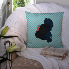 Load image into Gallery viewer, Norfolk Black Turkey Blue Check Throw Pillow - 14x14 Decorative Pillow – Art for Your Home &amp; Patio BB8159PW1414