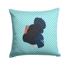Load image into Gallery viewer, Norfolk Black Turkey Blue Check Throw Pillow - 14x14 Decorative Pillow – Art for Your Home &amp; Patio BB8159PW1414