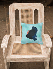 Load image into Gallery viewer, Norfolk Black Turkey Blue Check Fabric Decorative Pillow BB8159PW1818