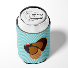 Load image into Gallery viewer, Bronze Turkey Blue Check Can or Bottle Hugger BB8160CC