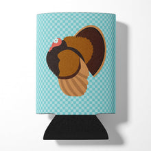 Load image into Gallery viewer, Bronze Turkey Blue Check Can or Bottle Hugger BB8160CC
