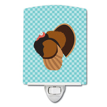 Load image into Gallery viewer, Bronze Turkey Blue Check Ceramic Night Light BB8160CNL
