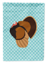 Load image into Gallery viewer, Bronze Turkey Blue Check Garden Flag - Outdoor Decorative Yard Flag