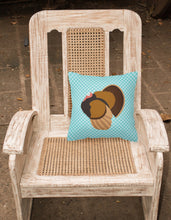 Load image into Gallery viewer, Bronze Turkey Blue Check Fabric Decorative Pillow BB8160PW1818