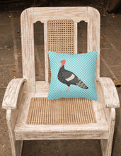 Load image into Gallery viewer, Marragansett Turkey Blue Check Fabric Decorative Pillow BB8161PW1818