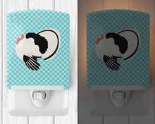 Load image into Gallery viewer, Royal Palm Turkey Blue Check Ceramic Night Light BB8162CNL