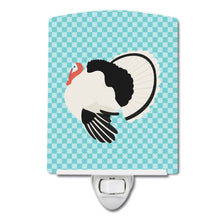 Load image into Gallery viewer, Royal Palm Turkey Blue Check Ceramic Night Light BB8162CNL