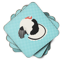 Load image into Gallery viewer, Royal Palm Turkey Blue Check Foam Coaster  BB8162FC
