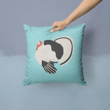 Load image into Gallery viewer, Royal Palm Turkey Blue Check Throw Pillow - 14x14 Decorative Pillow – Art for Your Home &amp; Patio BB8162PW1414