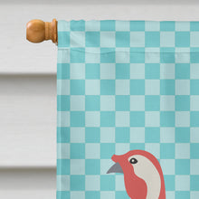 Load image into Gallery viewer, Beltsville Small White Turkey Hen Blue Check Flag Canvas House Size BB8163CHF