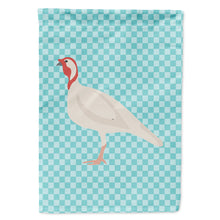 Load image into Gallery viewer, Beltsville Small White Turkey Hen Blue Check Flag Canvas House Size BB8163CHF