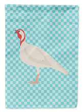 Load image into Gallery viewer, Beltsville Small White Turkey Hen Blue Check Garden Flag - Outdoor Decorative Yard Flag