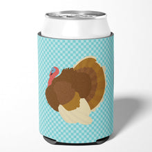 Load image into Gallery viewer, French Turkey Dindon Blue Check Can or Bottle Hugger BB8164CC