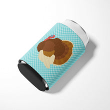 Load image into Gallery viewer, French Turkey Dindon Blue Check Can or Bottle Hugger BB8164CC