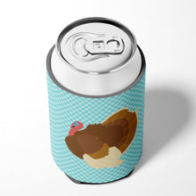 Load image into Gallery viewer, French Turkey Dindon Blue Check Can or Bottle Hugger BB8164CC