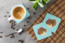 Load image into Gallery viewer, French Turkey Dindon Blue Check Foam Coaster  BB8164FC