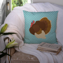 Load image into Gallery viewer, French Turkey Dindon Blue Check Throw Pillow - 14x14 Decorative Pillow – Art for Your Home &amp; Patio BB8164PW1414