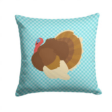 Load image into Gallery viewer, French Turkey Dindon Blue Check Throw Pillow - 14x14 Decorative Pillow – Art for Your Home &amp; Patio BB8164PW1414