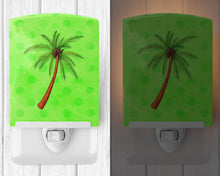 Load image into Gallery viewer, Palm Tree Green Polkadot Ceramic Night Light BB8165CNL