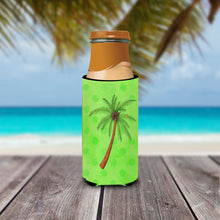 Load image into Gallery viewer, Palm Tree Green Polkadot   Hugger for slim cans BB8165MUK
