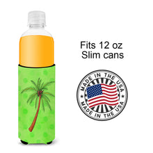Load image into Gallery viewer, Palm Tree Green Polkadot   Hugger for slim cans BB8165MUK