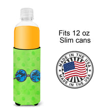 Load image into Gallery viewer, Sunglasses Green Polkadot   Hugger for slim cans BB8175MUK