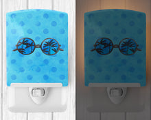 Load image into Gallery viewer, Sunglasses Blue Polkadot Ceramic Night Light BB8176CNL
