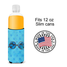 Load image into Gallery viewer, Sunglasses Blue Polkadot   Hugger for slim cans BB8176MUK