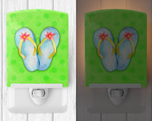 Load image into Gallery viewer, Flip Flops Green Polkadot Ceramic Night Light BB8180CNL