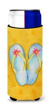 Load image into Gallery viewer, Flip Flops Yellow Polkadot   Hugger for slim cans BB8182MUK