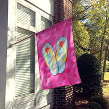 Load image into Gallery viewer, Flip Flops Pink Polkadot Flag Canvas House Size BB8184CHF