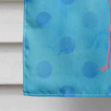 Load image into Gallery viewer, Flamingo Blue Polkadot Flag Canvas House Size BB8186CHF