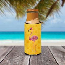 Load image into Gallery viewer, Flamingo Yellow Polkadot   Hugger for slim cans BB8187MUK