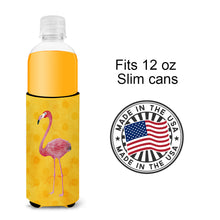 Load image into Gallery viewer, Flamingo Yellow Polkadot   Hugger for slim cans BB8187MUK