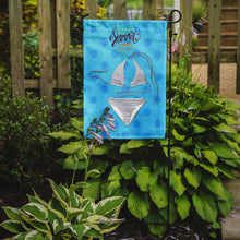 Load image into Gallery viewer, Bikini Swimsuit Blue Polkadot Garden Flag - Outdoor Decorative Yard Flag BB8196GF