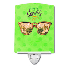 Load image into Gallery viewer, Beach Sunglasses Green Polkadot Ceramic Night Light BB8205CNL