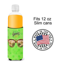 Load image into Gallery viewer, Beach Sunglasses Green Polkadot   Hugger for slim cans BB8205MUK