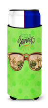 Load image into Gallery viewer, Beach Sunglasses Green Polkadot   Hugger for slim cans BB8205MUK
