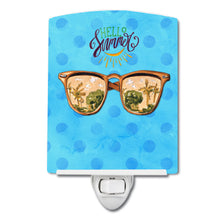 Load image into Gallery viewer, Beach Sunglasses Blue Polkadot Ceramic Night Light BB8206CNL