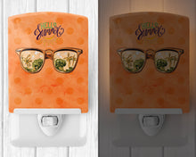 Load image into Gallery viewer, Beach Sunglasses Orange Polkadot Ceramic Night Light BB8208CNL