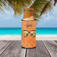 Load image into Gallery viewer, Beach Sunglasses Orange Polkadot   Hugger for slim cans BB8208MUK