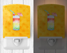 Load image into Gallery viewer, Umberella Cocktail Yellow Polkadot Ceramic Night Light BB8212CNL