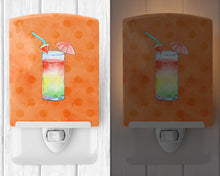 Load image into Gallery viewer, Umberella Cocktail Orange Polkadot Ceramic Night Light BB8213CNL