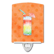 Load image into Gallery viewer, Umberella Cocktail Orange Polkadot Ceramic Night Light BB8213CNL