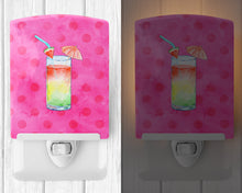 Load image into Gallery viewer, Umberella Cocktail Pink Polkadot Ceramic Night Light BB8214CNL