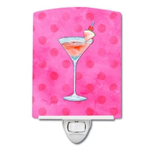 Load image into Gallery viewer, Summer Martini Pink Polkadot Ceramic Night Light BB8219CNL